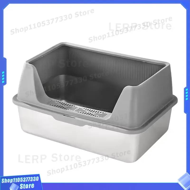 Large Semi Closed Cat Litter Box Thickened Cover Splash Proof Tray Easy Clean Pet Toilet Accessories for Cats High Side
