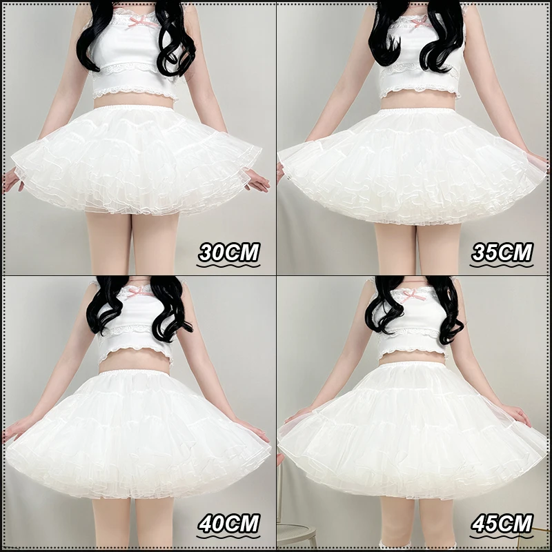 Wedding Bride Short Bubble Skirt Petticoat - 4 Layer Fluffy Tulle Underskirt for Ballgown Dress Volume