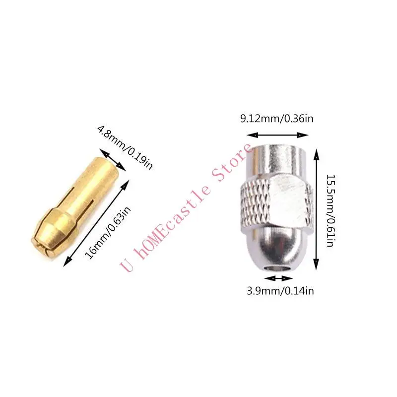 63HF 11pcs Aksesori Alat Rotary Collet Collet Kuning Tahan Kilau Untuk Alat Rotary Termasuk 10 Ukuran 11 Piep
