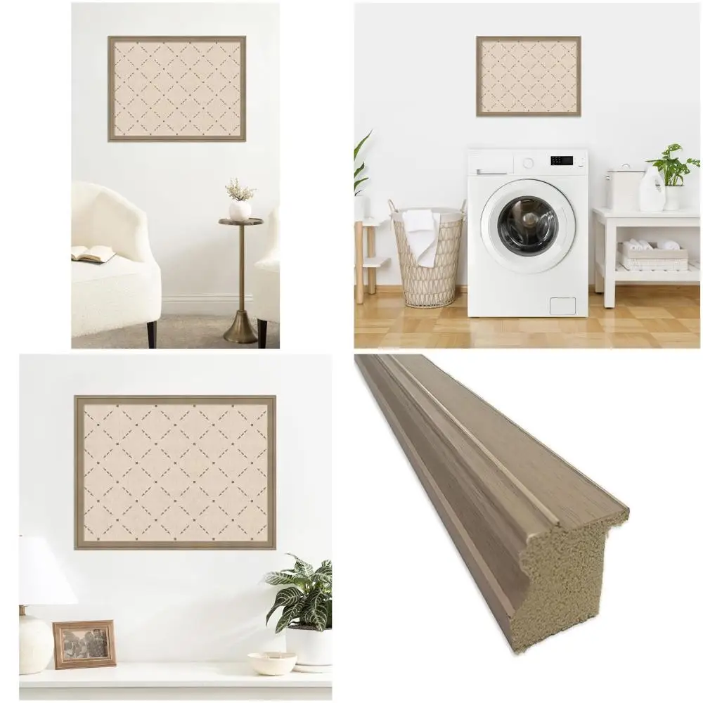 

Зеленая решетчатая льняная доска, 26x20, коричневая рамка Florence, идеально подходит для доски Vision или декора стен