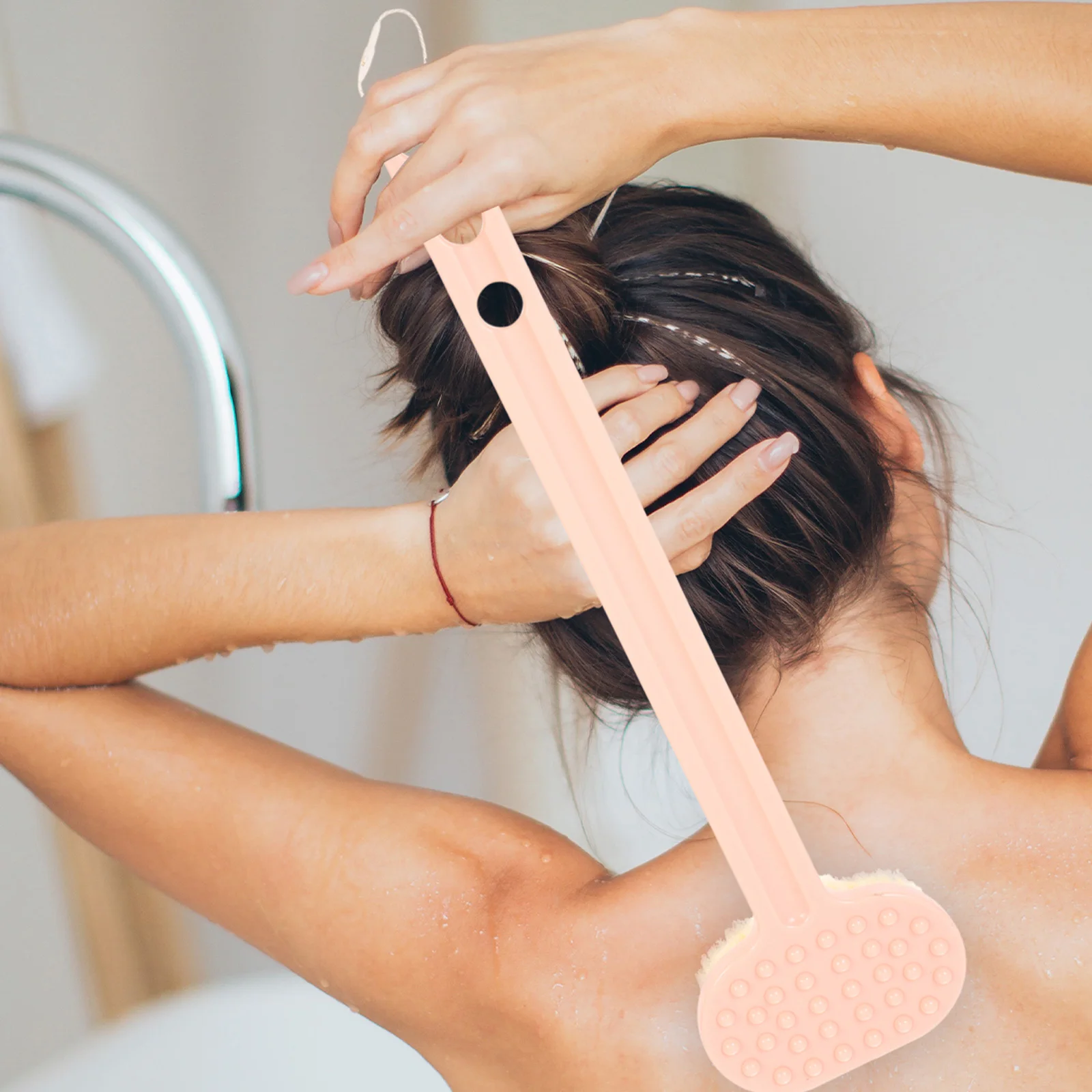 

Shower Body Brush Long Handle Back Scrubber Household Bath Brush Portable Back Body Scrubber Skin Exfoliating Tool