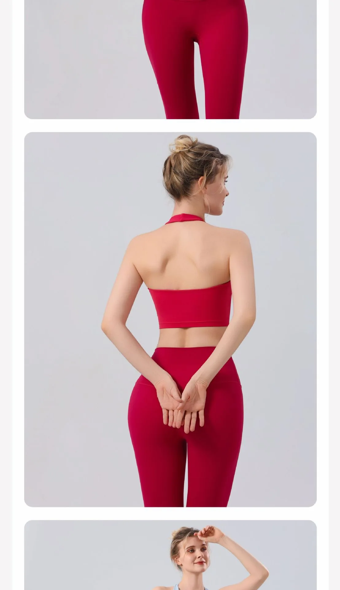 Neckhalter-Sportunterwäsche, Beauty-Back, integrierte Yoga-Weste für Frauen, geeignet für Training, Fitness, stoßfester Pilates-Lauf-BH – Detail 11