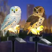Owl Lights Outdoor Solar Powered Lawn Floor Lamp Waterproof Landscape Lighting Pathway LED Animal Lantern Yard Lawn Garden Decor