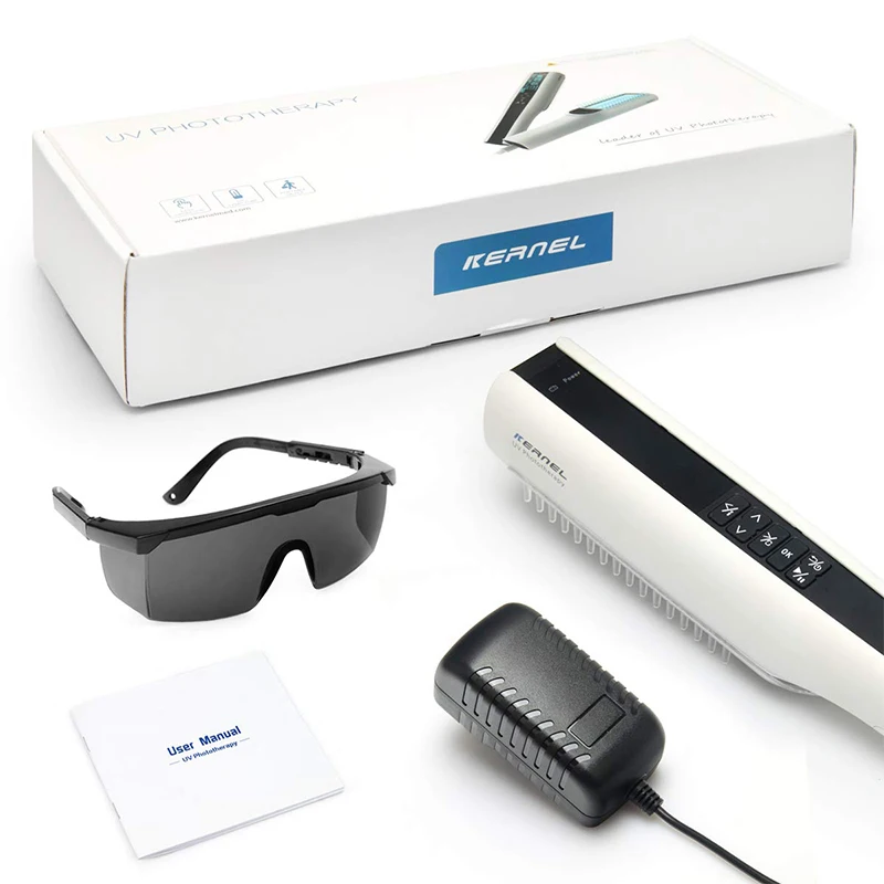 KN-4003BL2 kernel 311nm excimer uvb lâmpada de terapia de luz para vitiligo psoríase eczema tratamento dispositivo fototerapia