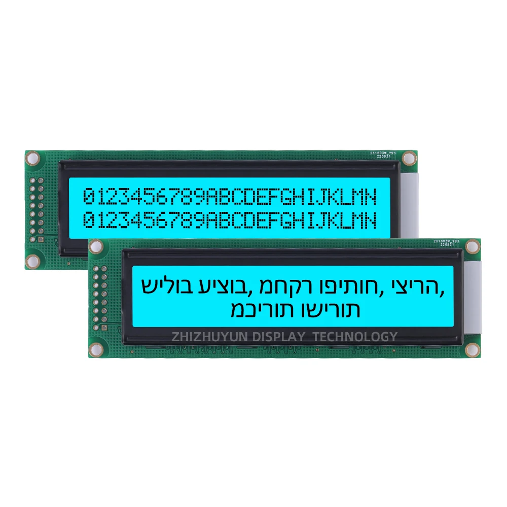 2402A layar matriks LCD titik Ibrani 2402 modul karakter Film abu-abu teks biru 24X2 tampilan karakter kontroler mikro