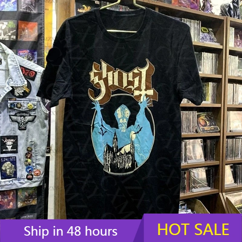 

GHOST BC Opus Cult Vintage Heavy Metal Hard Rock Band Official US Version Men's Summer Cotton Casual Sports Short Sleeve T-Shirt