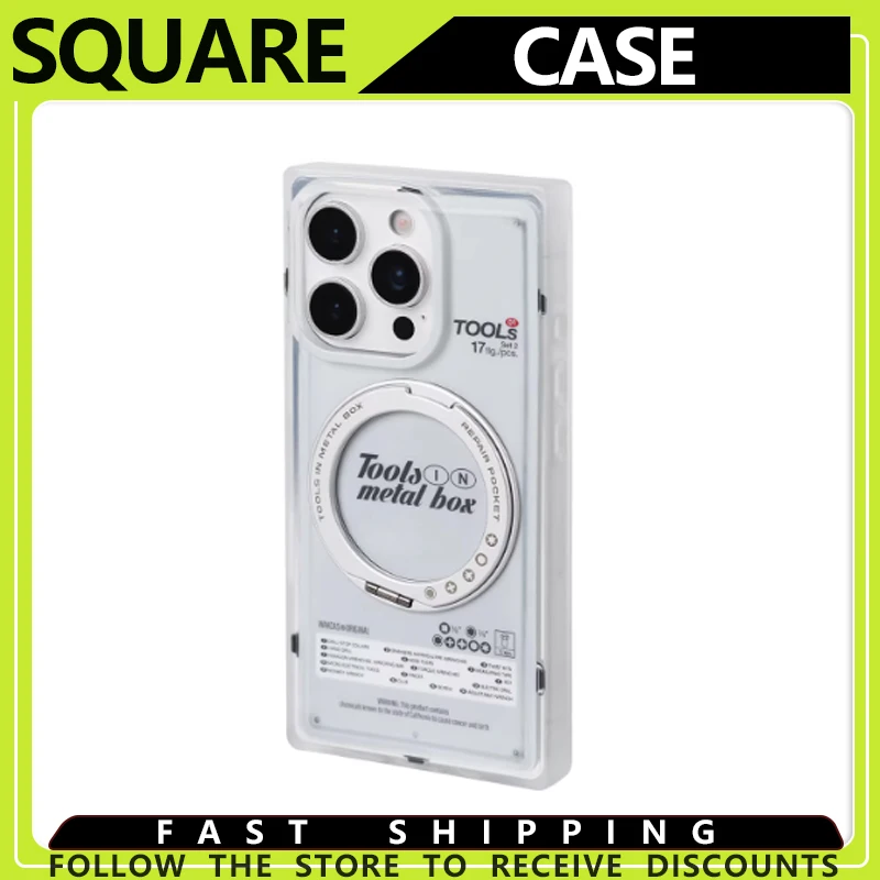 

Магнитный чехол-подставка Square Tool для iPhone 17/17 Pro/17 Pro Max: защита от падений и влаги, полностью закрывающий телефон