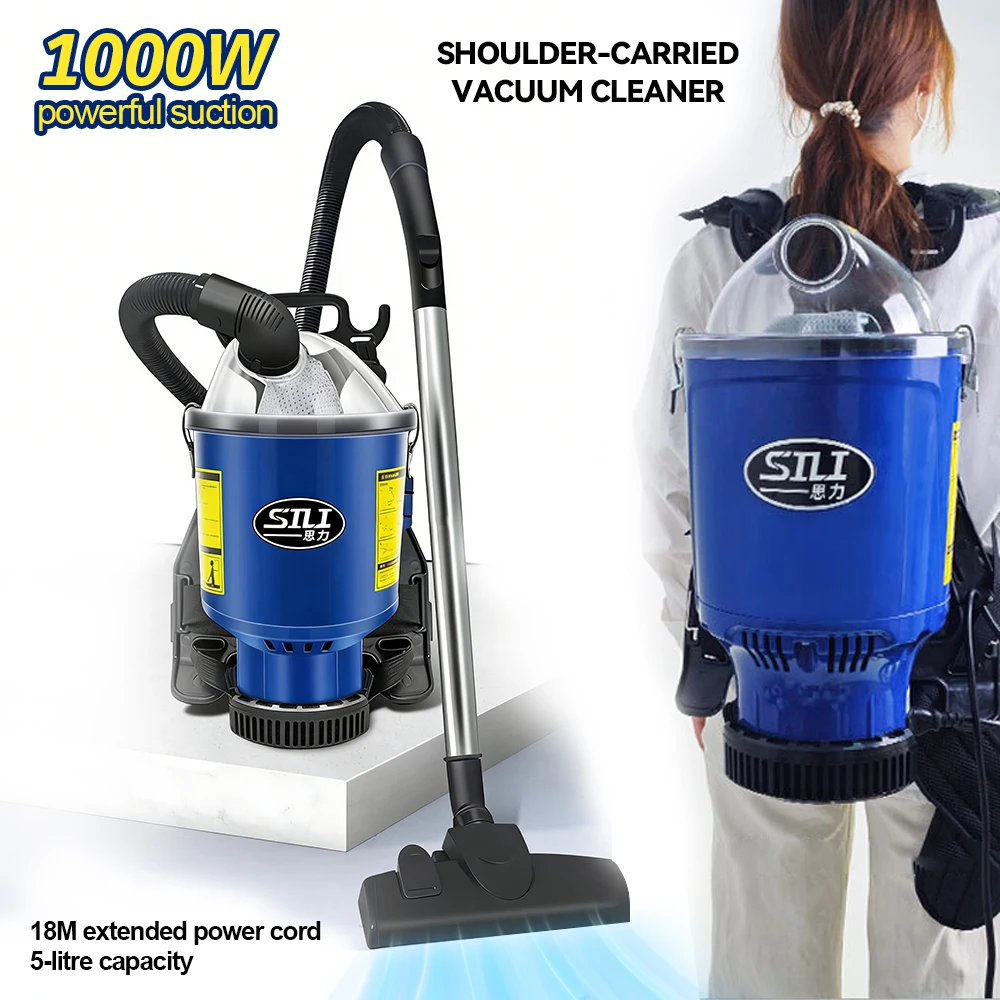 1000W Backpack Vacuum Cleaner for Home Hotel Cinema Commercial Use Quiet Powerful Suction Shoulder Vacuum Cleaner 220V
