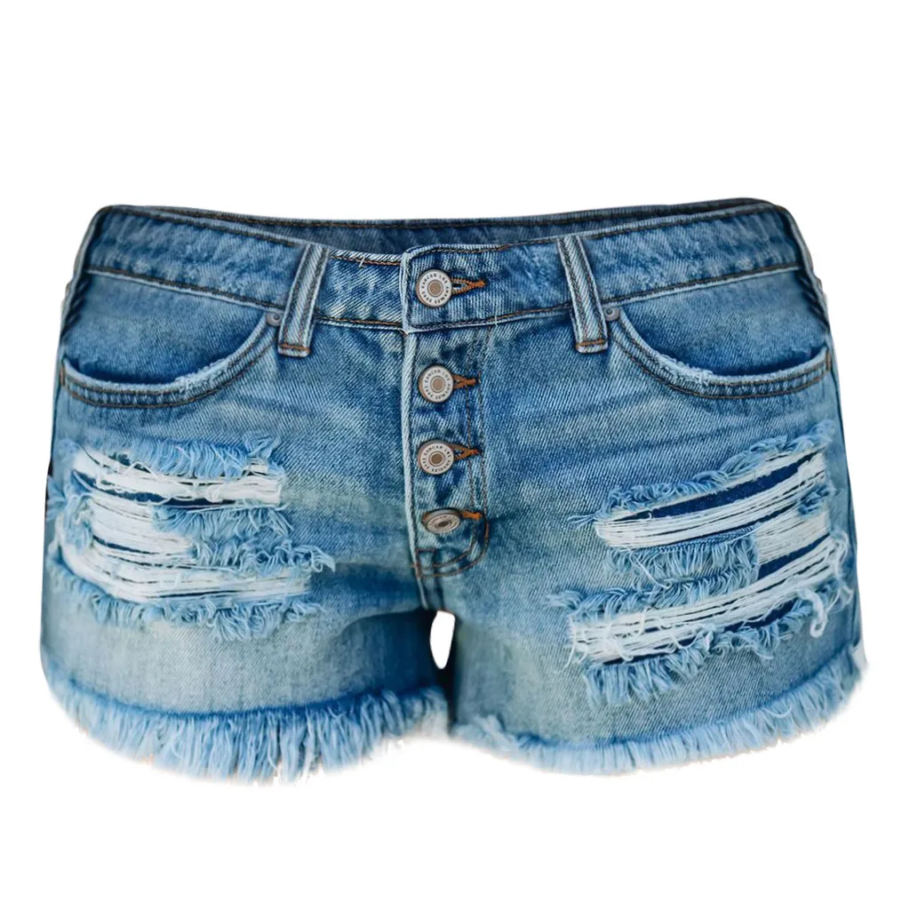 Summer Shorts Jeans For Women Sexy Jeans High Waist Slim Hole Shorts Pants Old Broken Style Denim Jeans Pantalones De Mujer