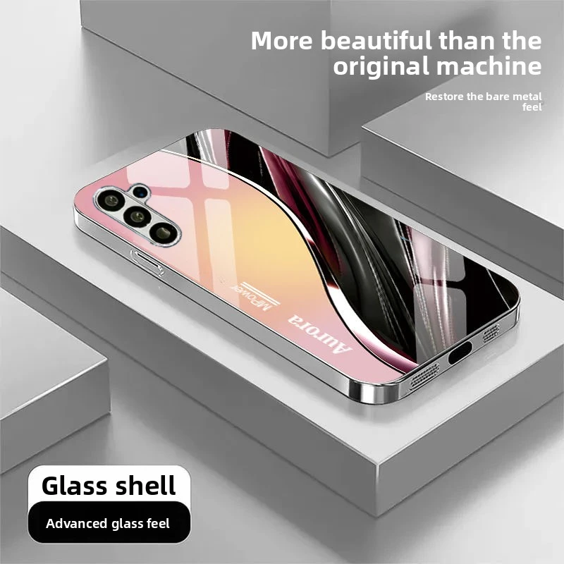 Trendy Pink Black Gradient Phone Case s26 ultra case Glass mobile phones for Samsung Galaxy S26 S25 S24 S23 S22 FE,Ultra,Plus