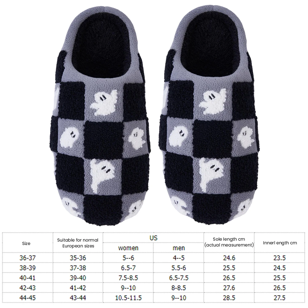 شباشب نسائية للهالوين شتوية وردية شبح داخلي كرتونية مريحة لغرفة النوم المنزلية أحذية قطيفة مسطحة كاجوال ناعمة للهدايا #6