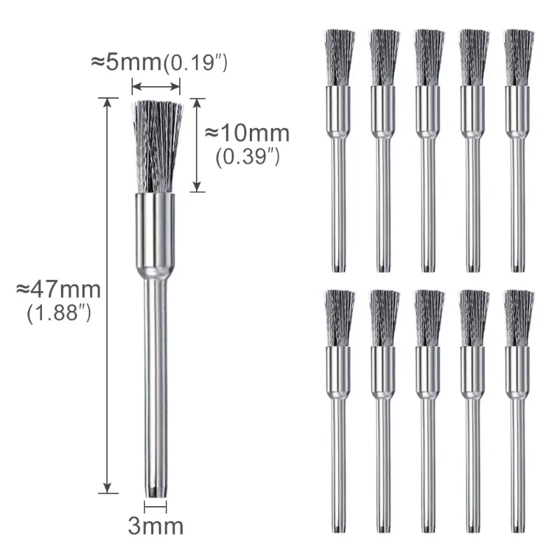 

CMCP Steel Wire Wheel Brush Set 3.0mm Shank for Dremel Rotary Tool Metalwokring Polishing Tool Abrasive Tool Brush
