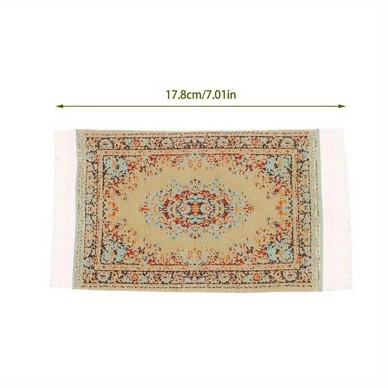 1Pc Renus 1pc Mini Carpet 1:12 Scale Flower Style Home Decor Gift