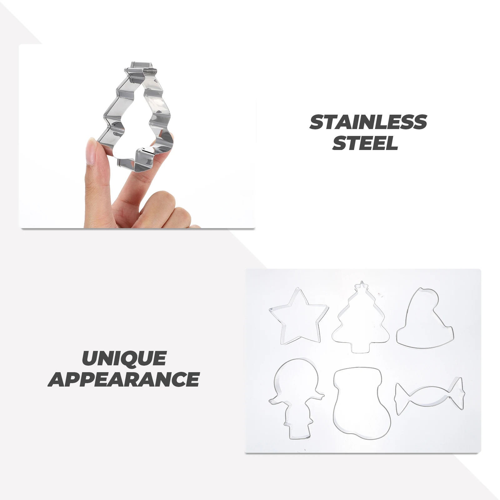 

Stainless Steel Cookie Molds Christmas Theme Baking Tools Cartoon Xmas Molds DIY Safe Hygienic Easy Clean Practical