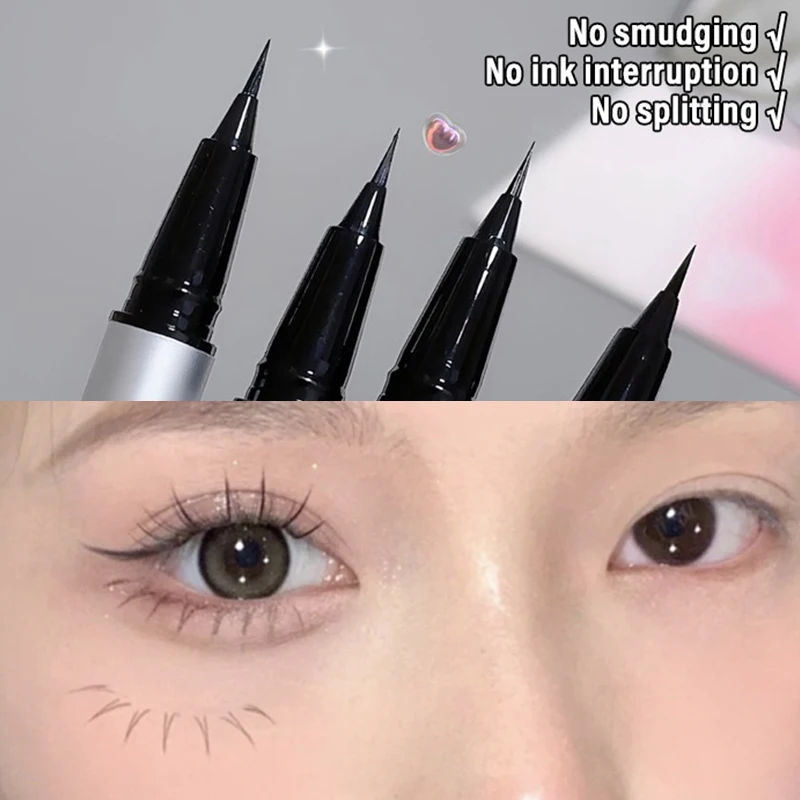 Ultra Thin Black Brown Lower Eyelash Eyeliner Pen Waterproof Lasting Smooth Lying Silkworm Eyes Liner Pencils Eye Makeup Tools