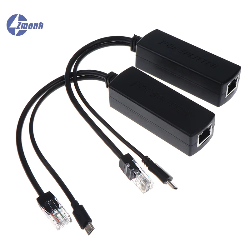 New！DC48V To 5V Micro USB POE Splitter POE Connectors Adapter Cable Splitter IP Camera Power Supply Module Ethernet 100M
