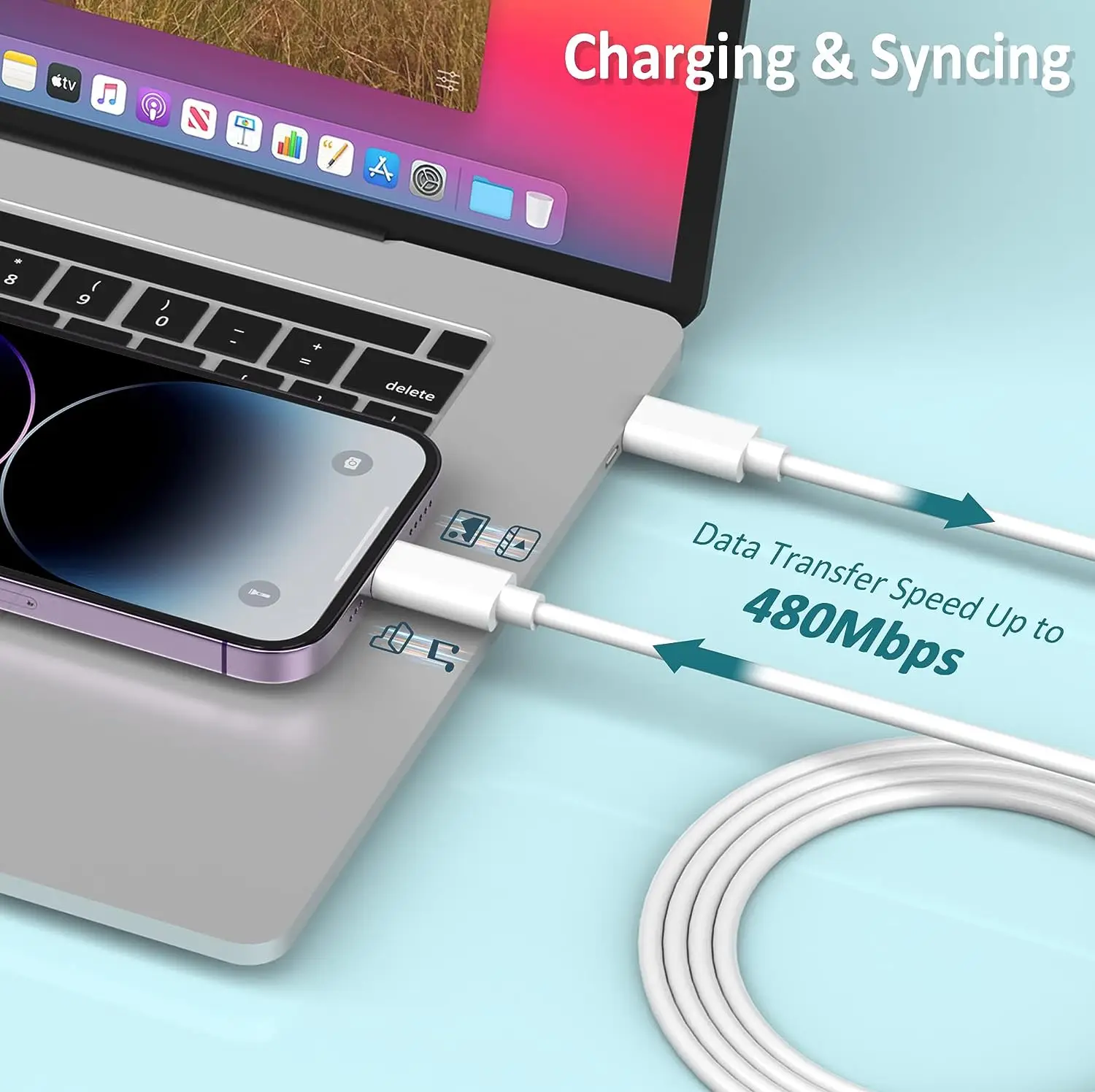 Imagem -05 - Carregador Portátil Usb c para Macbook Air 61w A2337 Macbook Pro A2338 A1706 A1708 m1 m2 Chip Inteligente Adaptador de Energia Usb c