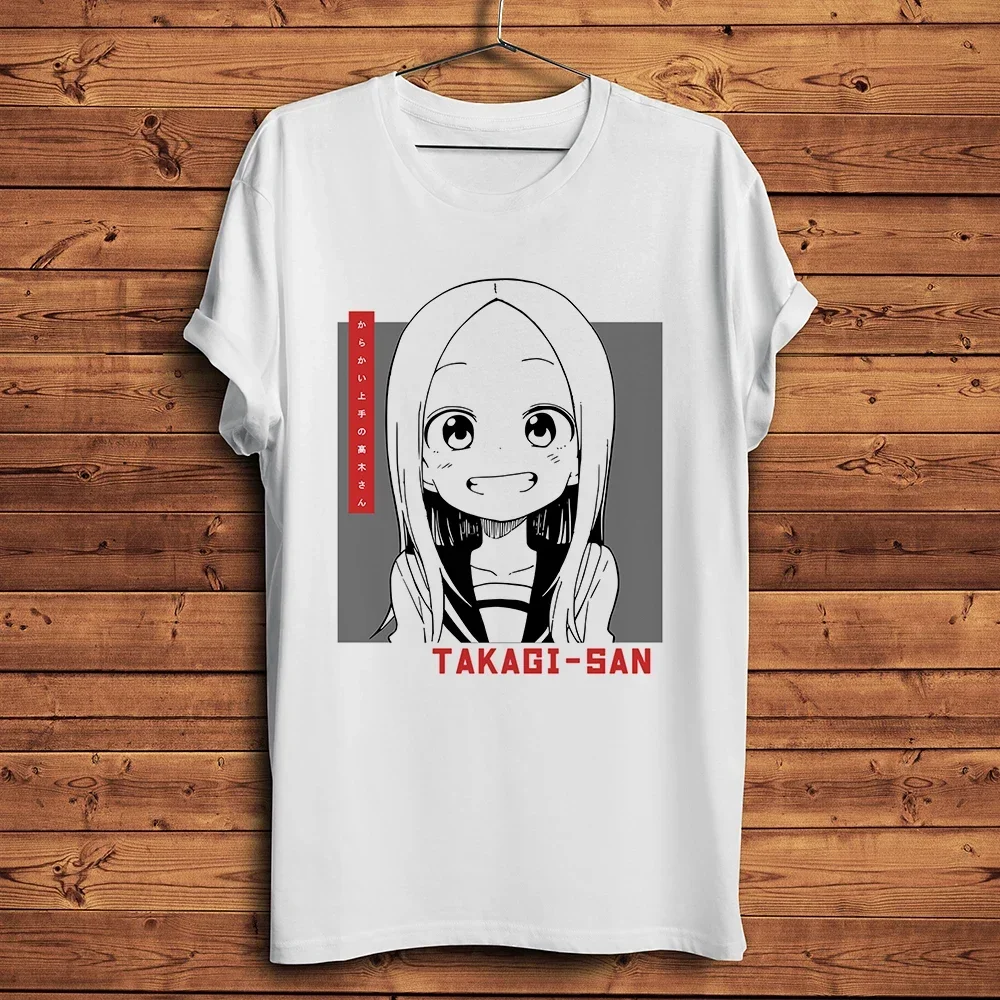 Kawaii Waifu Teasing Master Takagi San Funny Anime Tshirt Unisex Summer New White Casual T Shirt Men Otaku Streetwear Tee