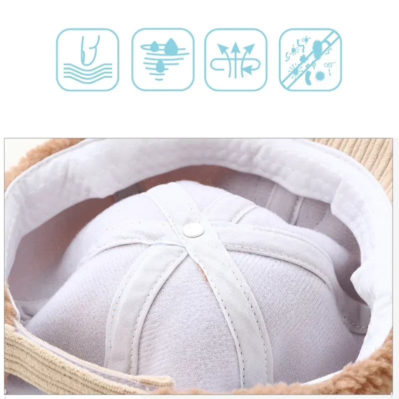Autumn Winter Baby Hat Cotton Baby Boys Girls Cap Korean Style Cartoon Bear Baseball Cap Keep Warm Beanie Cap for Kids Children image 4