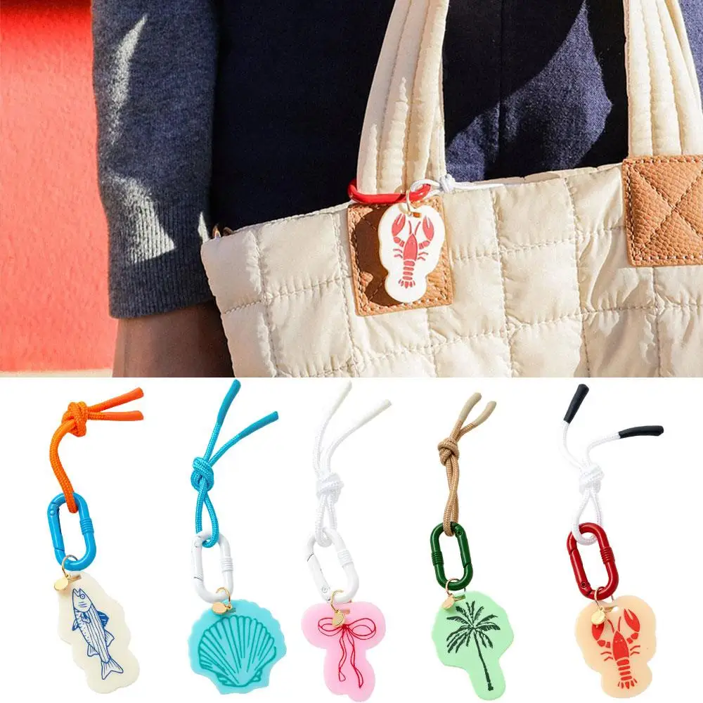 

Fashion Crayfish Shell Bow Bag Charms DIY Coconut Palm Fish Rope Woven Pendant Unique Craft Supplies For Jewelry Making Keychain