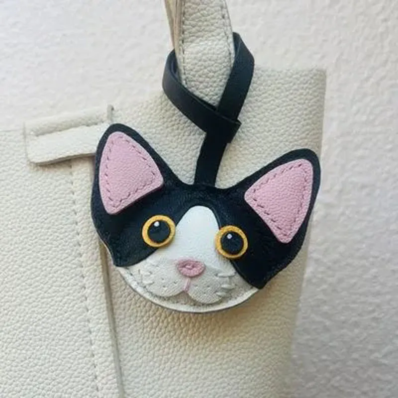 

Leather Devon Rex Keychain Pendant Mobile Phone Pendant Bag Devon Rex Keychain Goatskin