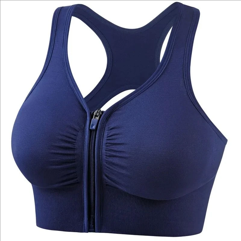 CZGUKE Damen Sport-BH mit Reißverschluss, Plus Size, stoßfester BH, Damen Yoga-Lauf-Fitness-BH, Damen-Unterwäsche