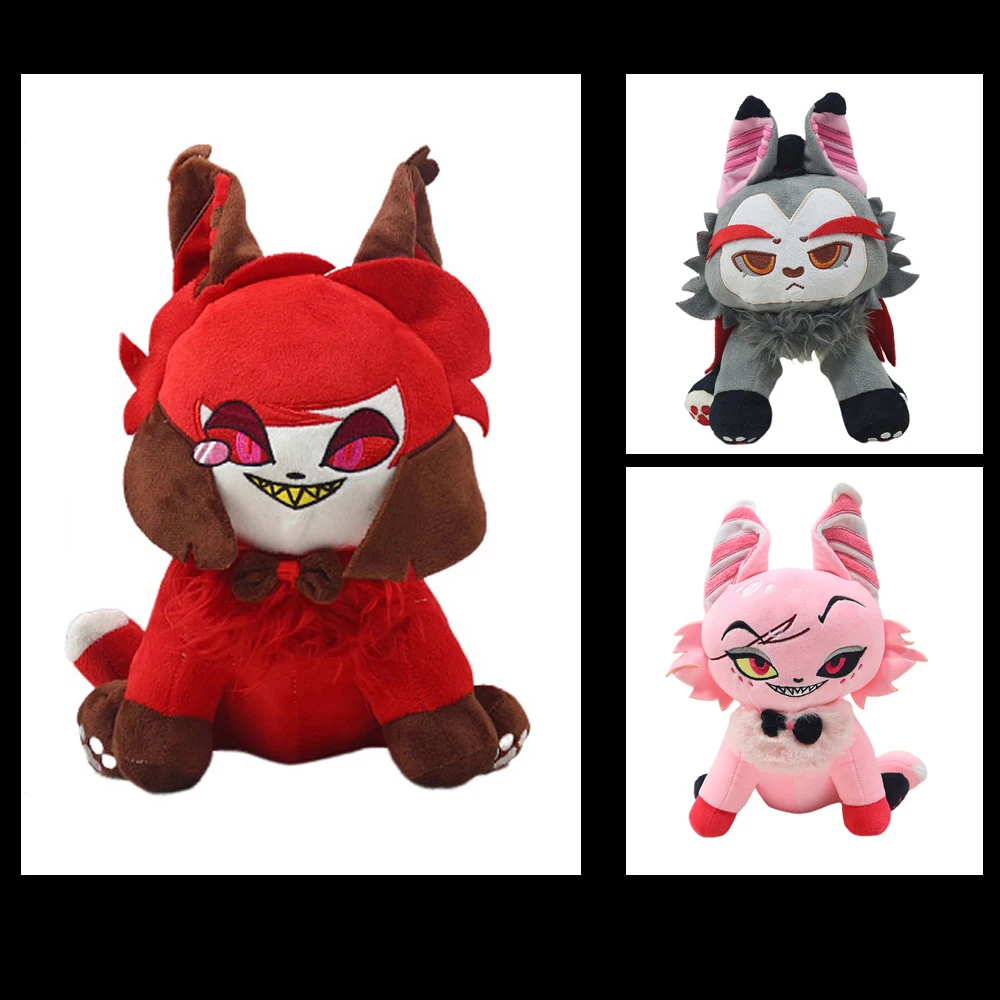 25cm Angel Meow Hell Cat Style Lucifer Morningstar / Alastor / Husk Plush Toys Cosplay Anime Animation Hotel Hazbin Plushie Doll