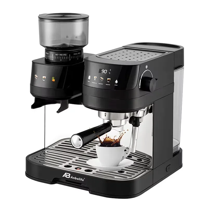 Anbolife OEM Espresso Coffee Machine with Built in Grinder Professional Grind and Brew Coffee Cold Extractior