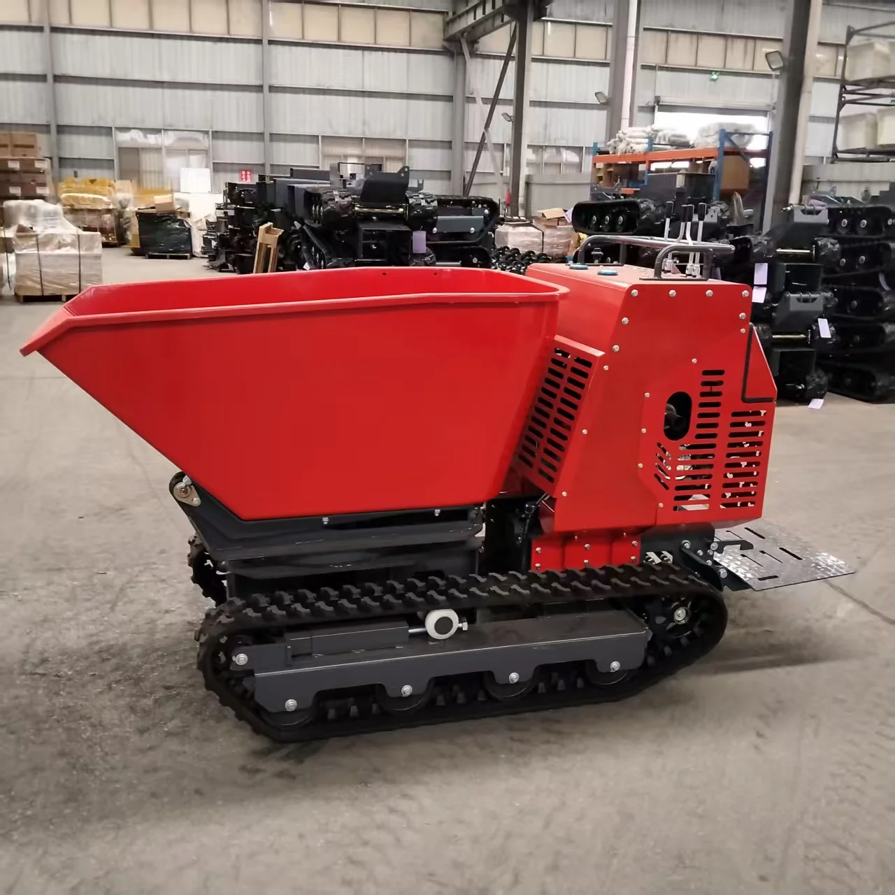 China New Dumper Truck Mobile Rubber Crawler Farm Garden Rotating Dumper Truck 1200Kg Municipal Self Loading Dumper Truck