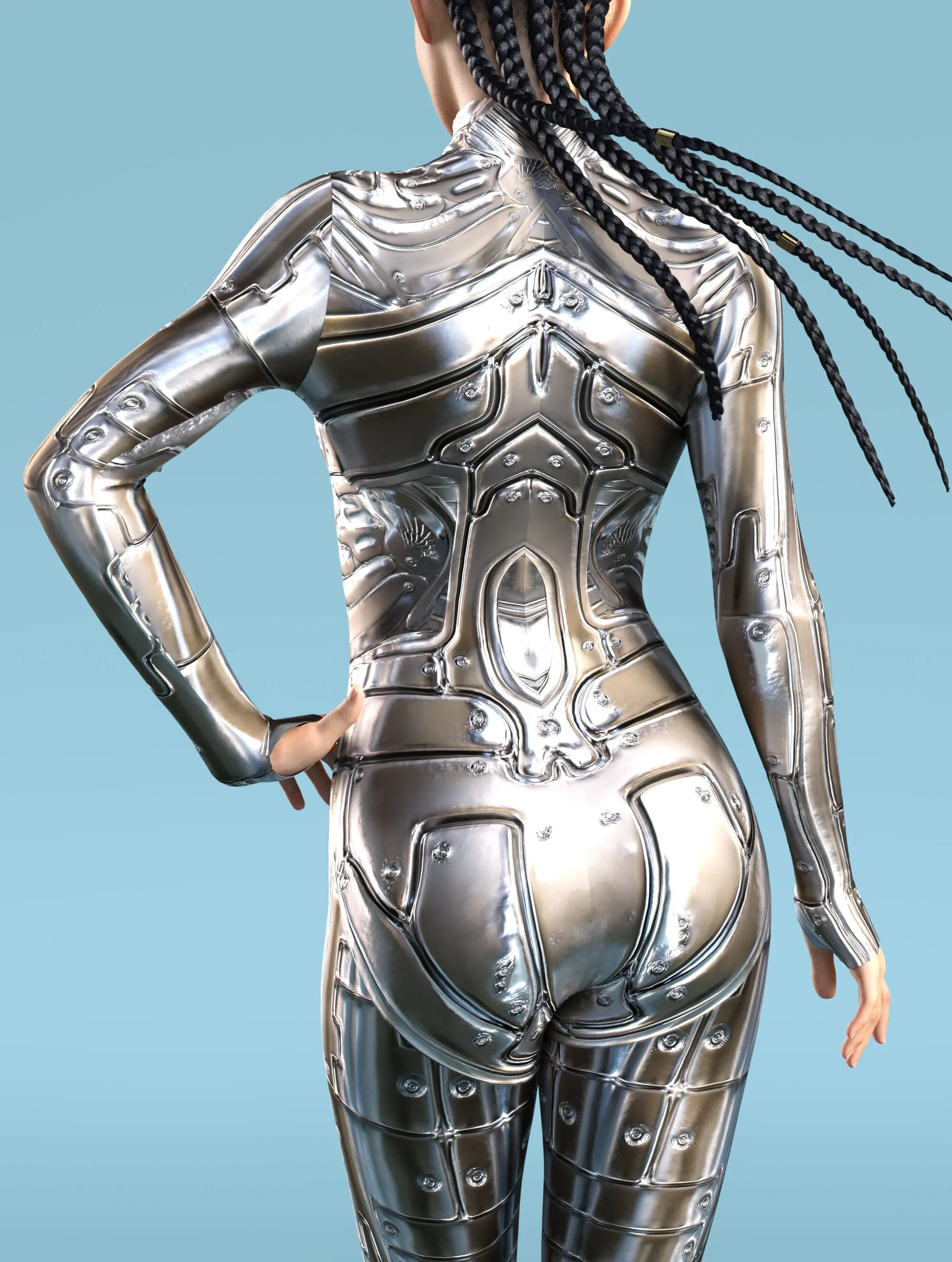 Futuristische Technologie Punk-Roboter Damen-Jumpsuits Kleidung Bunter Texturdruck Zentai-Bodysuit Cosplay-Kostüm Halloween-Outfit – Detail 13