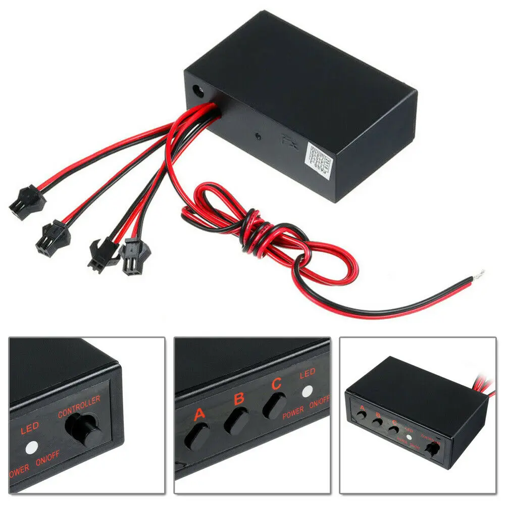 12V 4 Ways LED Strobe 3 Flasher Decor Flashing Modes Controller Box LED Strobe Flash Light Lamp