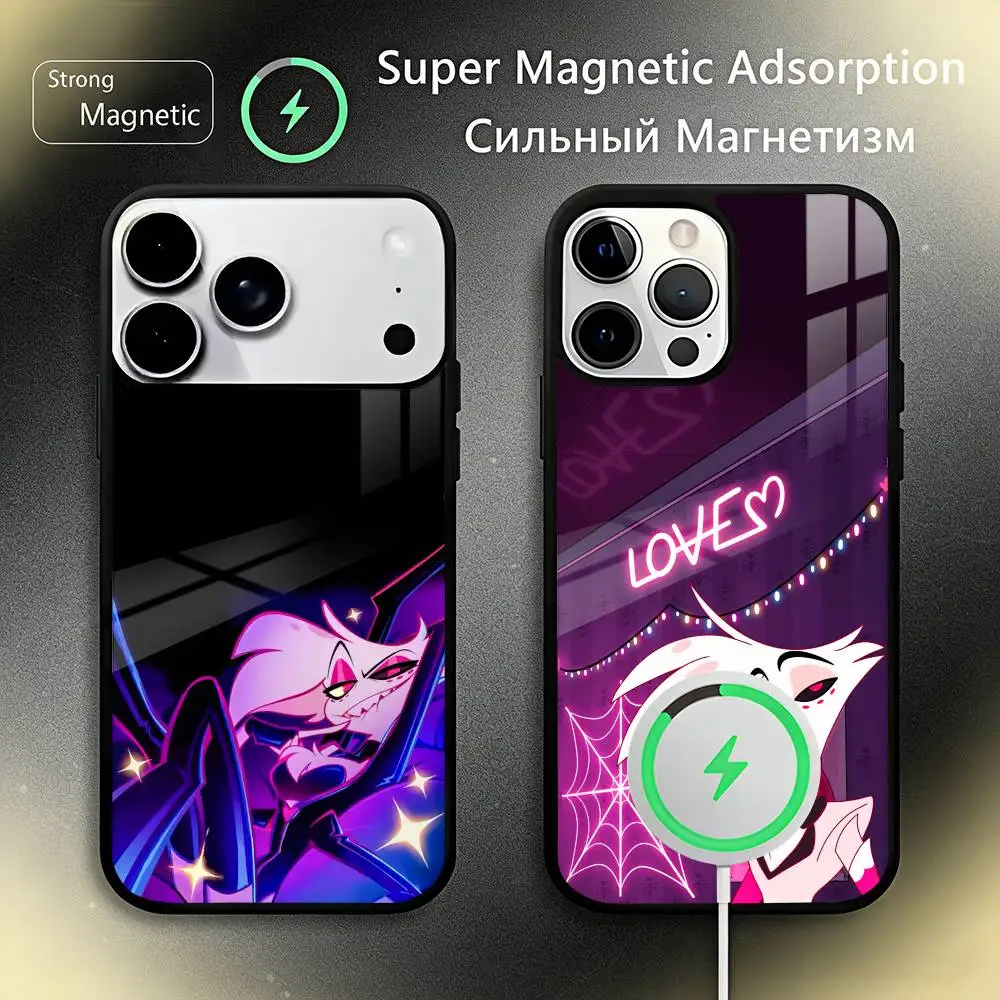 

Angel Dust H-Hazbin H-Hotel Phone Case For iPhone17,16,15,14,13,12,11 Plus,Pro Max For Magsafe Wireless Charging