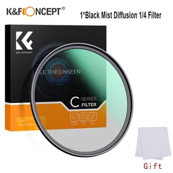 K&F CONCEPT C-Series Black Mist Diffusion 1/4 Filtr ,Mist Dreamy Cinematic Effect Do Fotografii Wideo/Vlog/Portret,Rozmiar 49mm 52mm 55mm 62mm 67mm 72mm 77mm 82mm