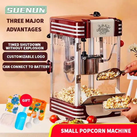 전자동 팝콘 기계 소형 상업용 노점 전용 미니 어린이 팝콘 기계 상업용 노점 팝콘 기계 전자동 220V/110V 팝콘기 소형 상업 노점 전용 미니 어린이 팝콘기 정시 및 보온 기능을 갖춘 상업 노점 팽창기