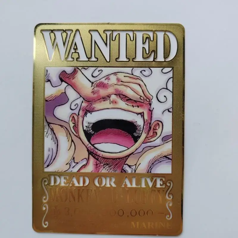 New One Piece Metal Card Monkey D Luffy Nami Roronoa Zoro Boa Hancock Nico Robin Game Collection Children\'s Toys Birthday Gifts