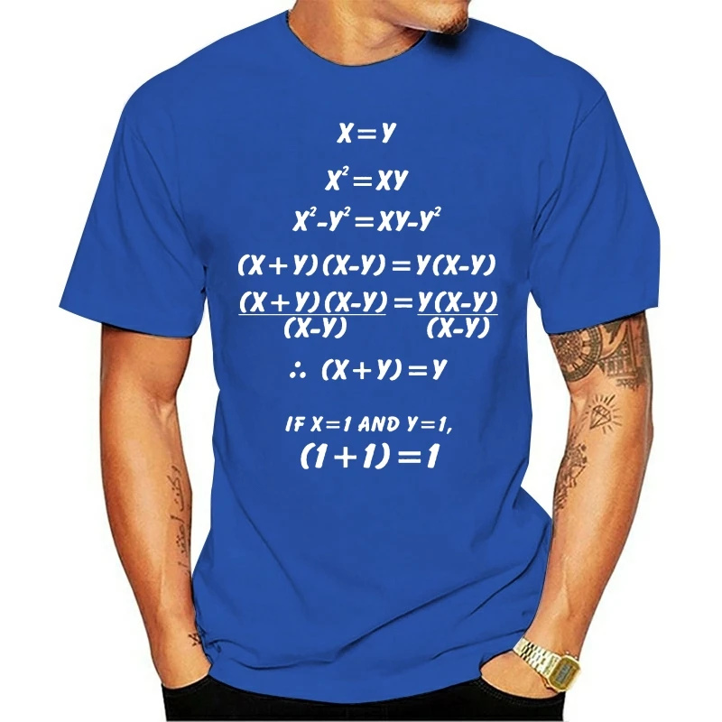 Funny Math Algebra Equation Men T Shirt Plus Size O-neck Cotton Short Sleeve Custom Mens Shirts