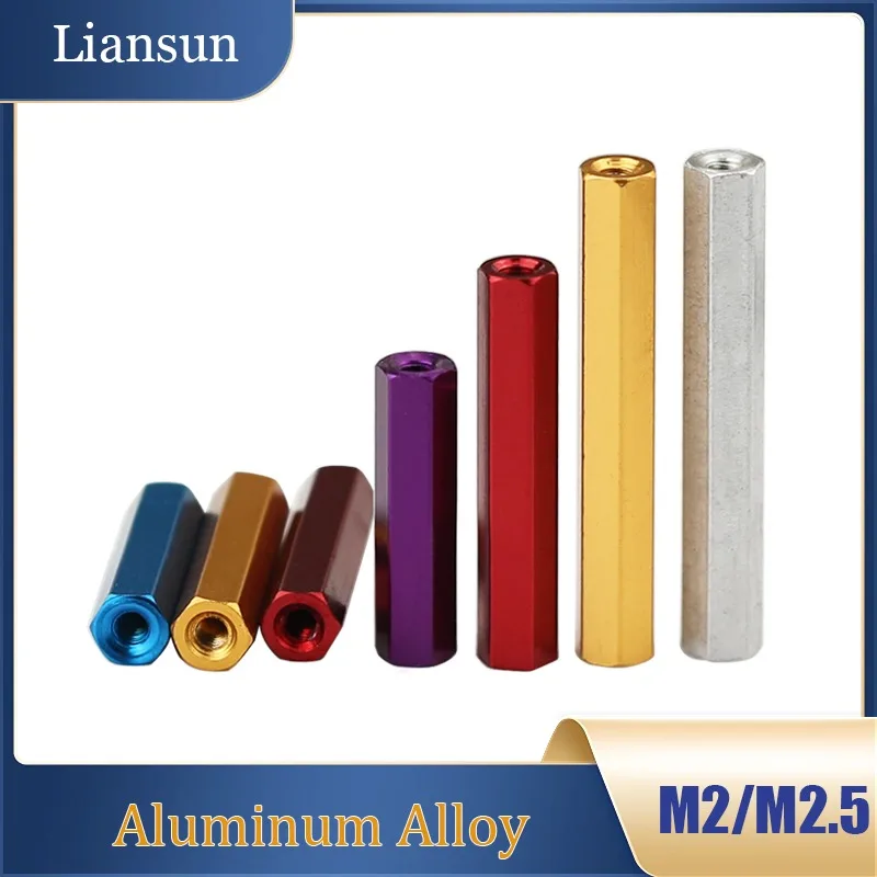 

10PCS Colorful Aluminum Alloy Hex Standoff Spacer M2 M2.5 Rod Coupling Joint Sleeve Nuts Hex Column Pillars Length 5/10/15-30mm