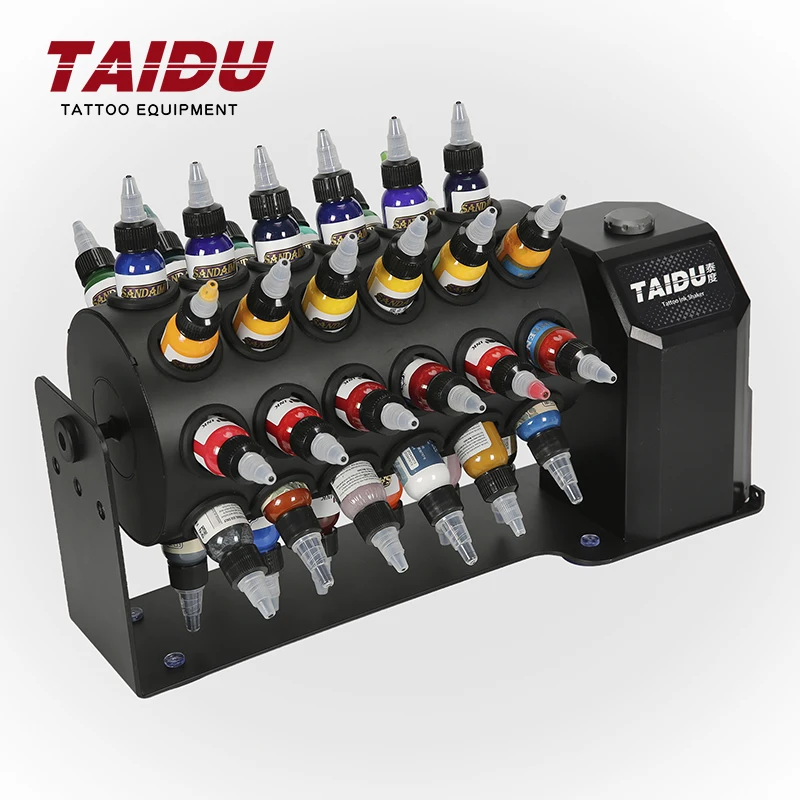 TAIDU New Rotary Roller Ink Shaker 48 holes AC Input Tattoo Ink Mix Machine Color Mixer Pigment  Shaker Tattoo Equipment