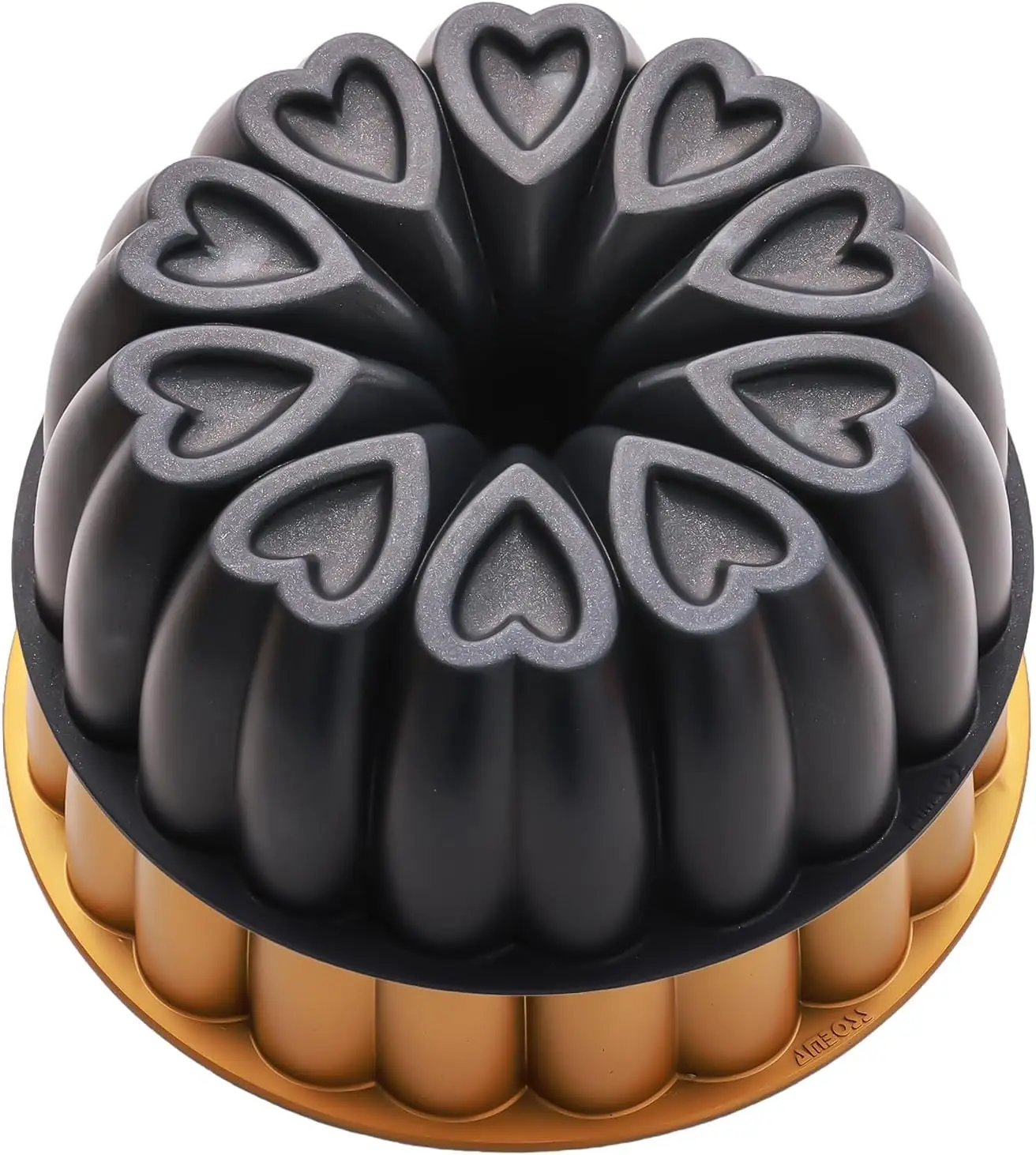 

Heart-Shaped Non-Stick Cake Pan, Titanium Coating, Easy Clean, 12 Cups, 10 Inch Baking Mold (2-Pack)