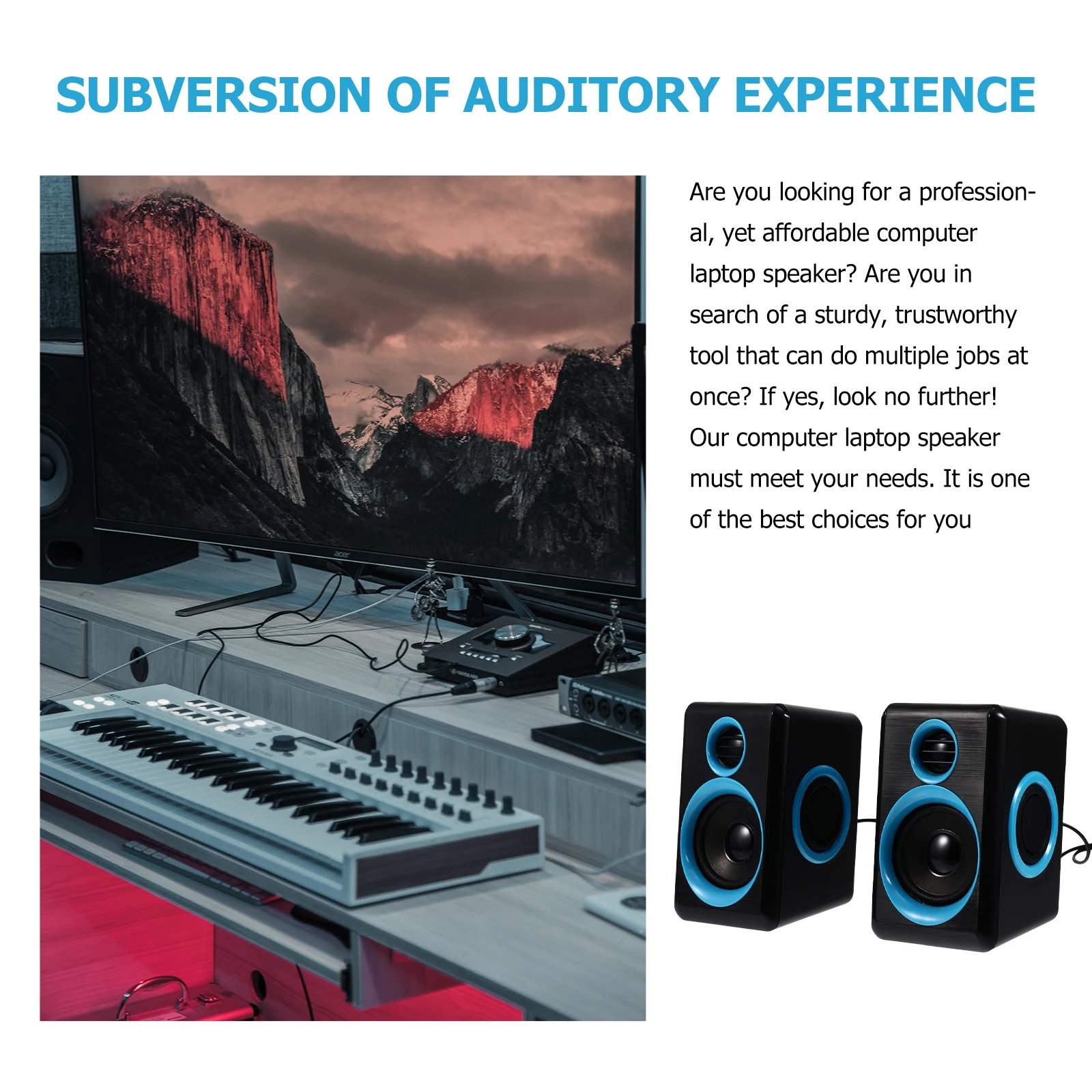 

Mini Speaker for Laptop Computer Home Use Small Notebook Speakers Surround System Desktop Audio Device with Clear Sound