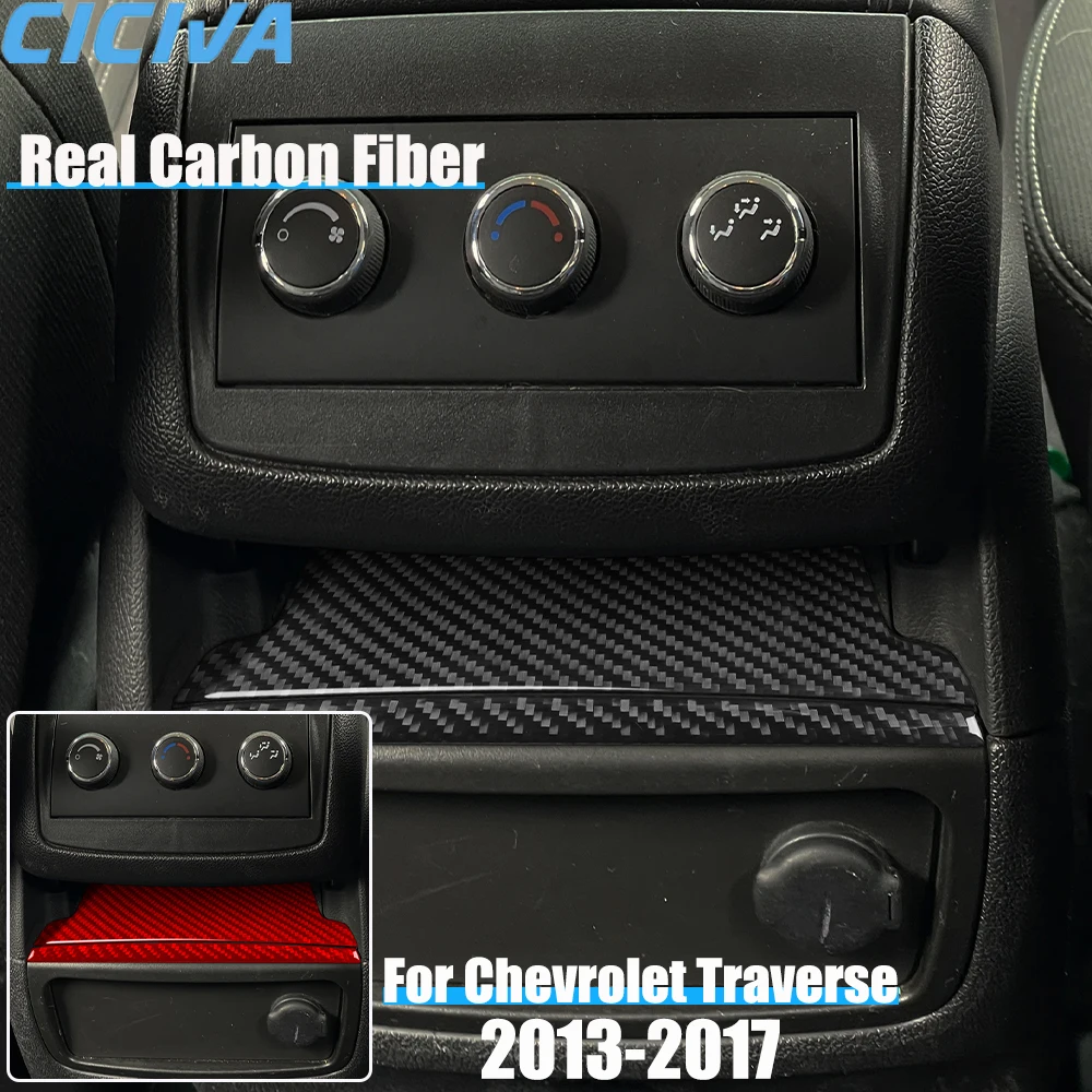 

Real Carbon Fiber Car Accessories Rear Storage Panel Trim Cover Soft Sticker For Chevrolet Traverse 2013 2014 2015 2016 2017