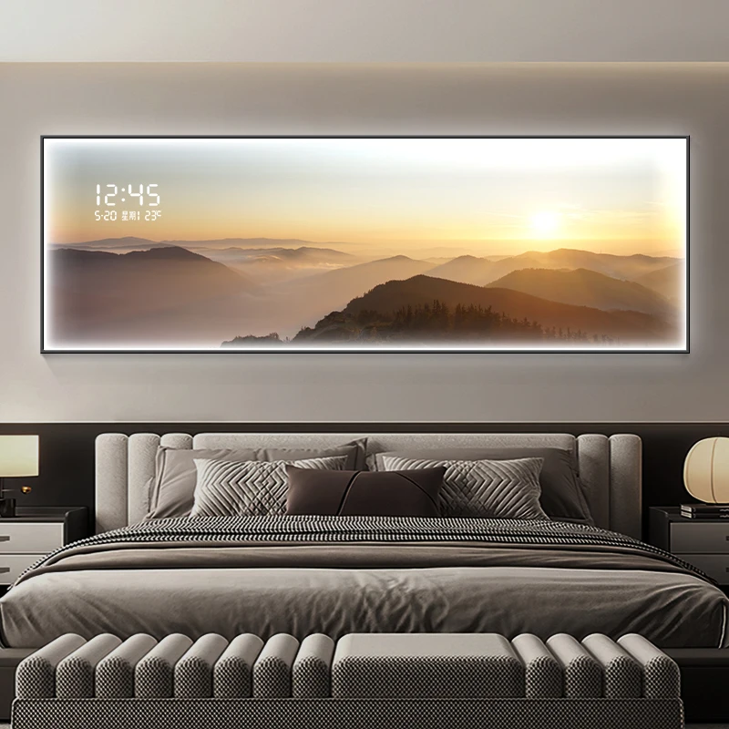غرفة المعيشة الديكور اللوحة ساعة إلكترونية الحديثة الراقية الإبداع ساعة حائط عناصر ديكور المنزل reloj de pared الأثاث #4