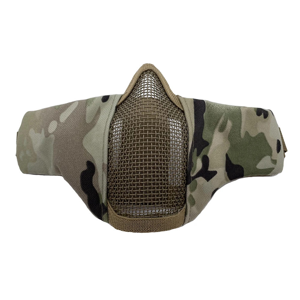 Half Face Metal Steel Airsoft Masker Jacht Tactisch Net Mesh Masker CS Beschermende Halloween Party Half Face Paintball Maskers