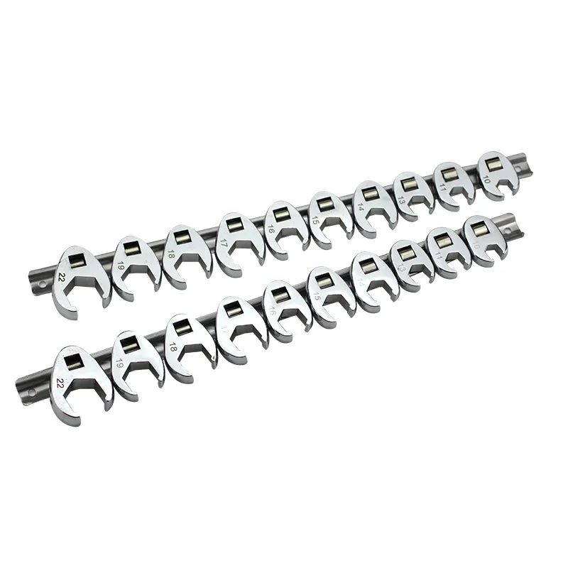3/ 8inch Replaceable Head Movable Open Head Center Fly Quick Ratchet Wrench L-shaped Wrench Horn Open Dual-purpose Wrench
