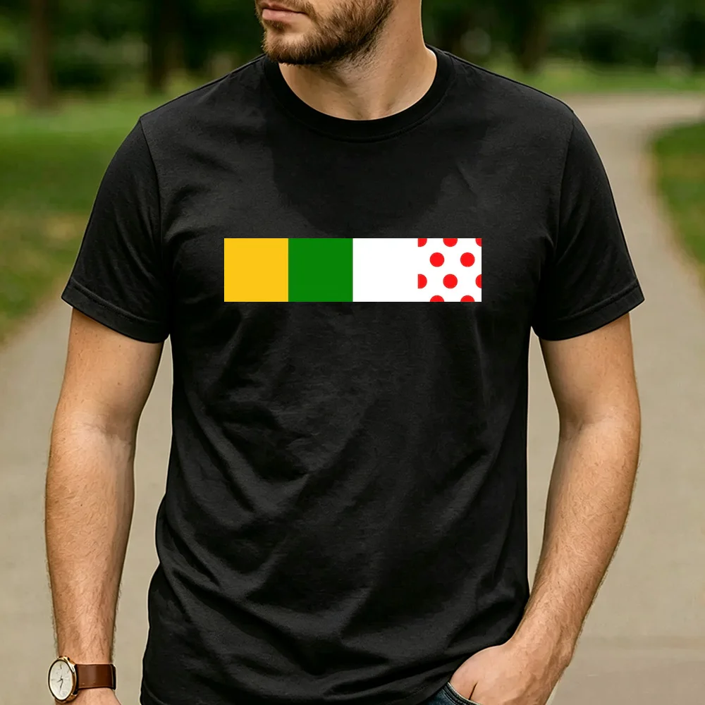 Minimalist Sports Cotton T Shirt Tour de France Iconic Four Jersey Color Block Unisex Breathable Outdoor Cycling Streetwear Tee