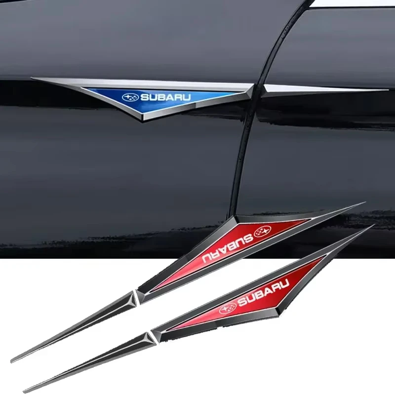 

2PCS Metal Car Door Side Sticker Fender Knife Leaf Badge For Subaru STI Forester Impreza Legacy Outback XV BRZ WRX Auto Decor