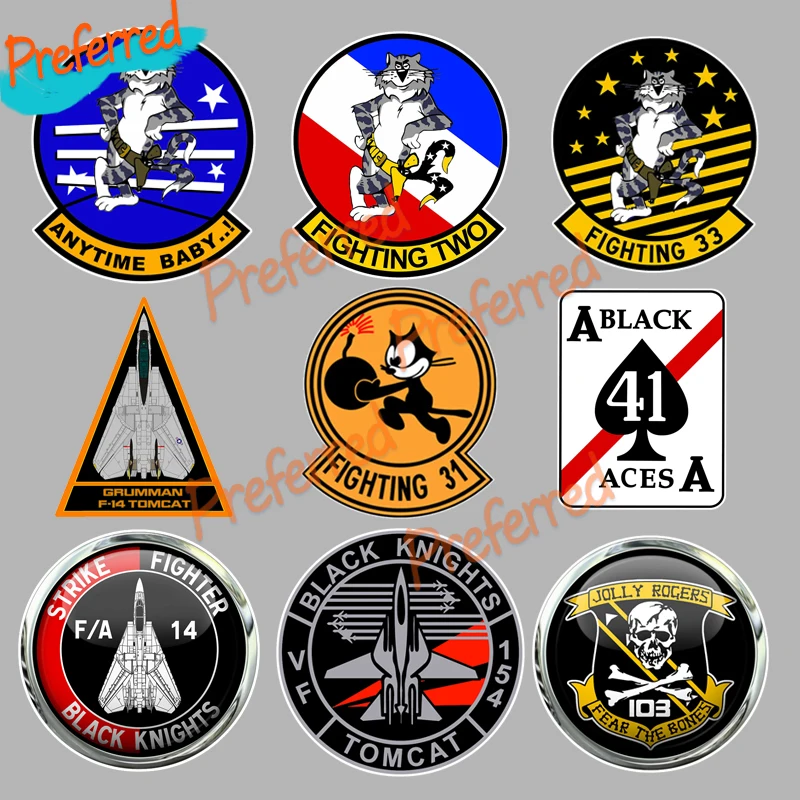 

High Quality Decal for Grumman Tomcat F14 Lockheed Sr 71 Blackbird Squadron Aircraft Car Sticker Decal for Your All Cars Toolbox