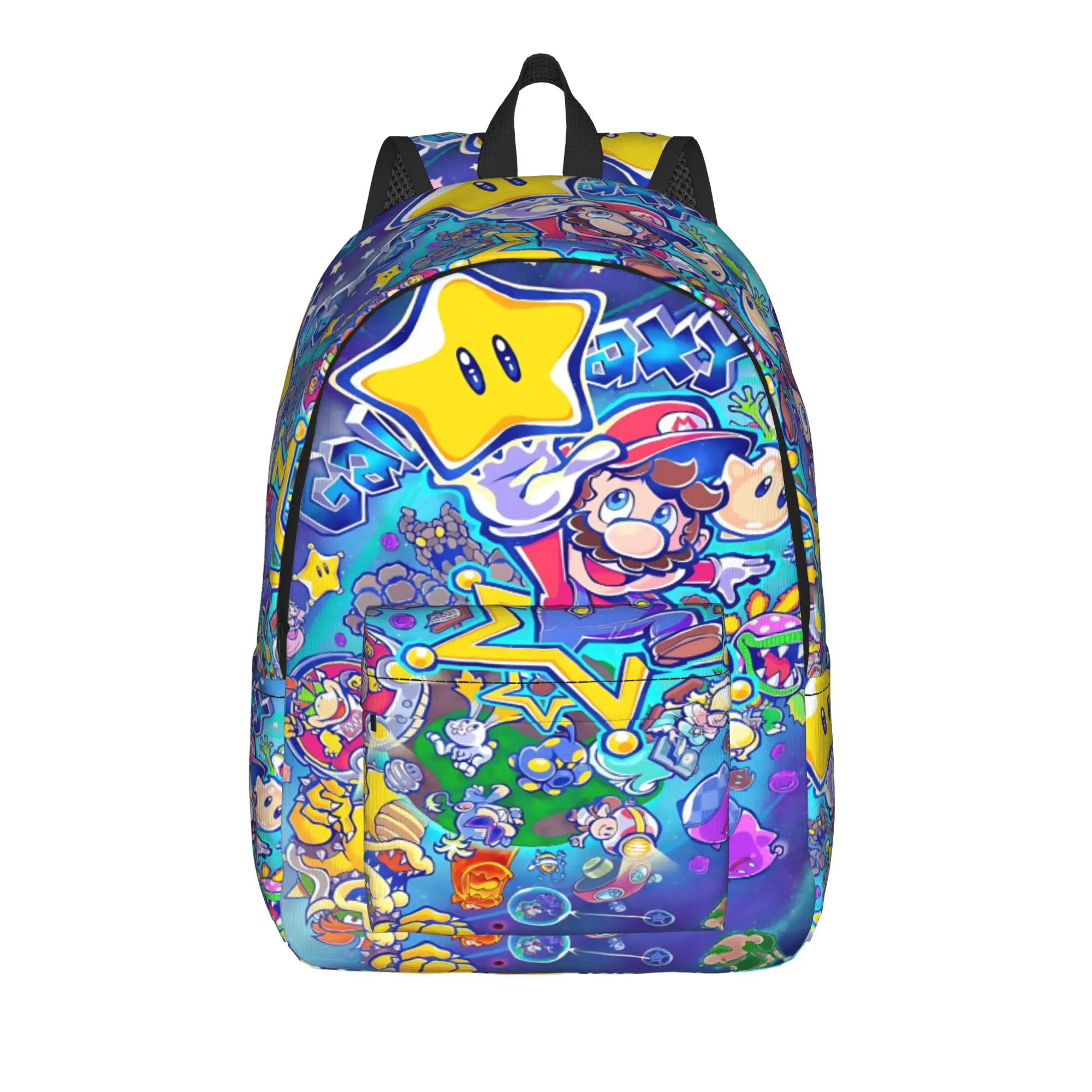 Fashion Cartoon Super Mario Backpack  Mochilas Daily For Work Office Retro Washable Rucksack