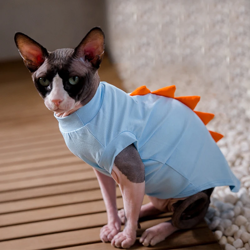 Comfortable Sphynx Cat Clothes Cat Hoodie Coat for Pet Clothing Cute Apparel Hairless Cat Shirt  Pet ApparelDevon Rex Clothes