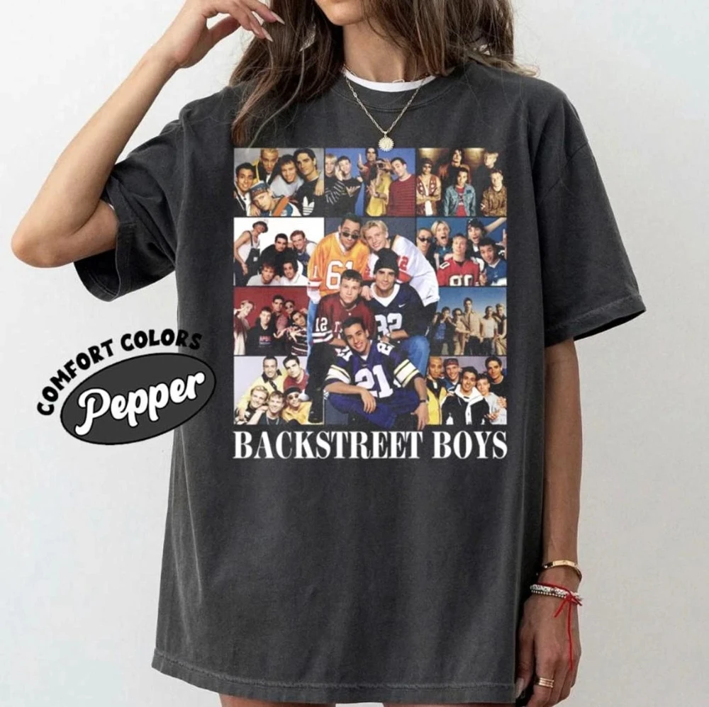 

Футболка для мальчиков в стиле ретро Backstreet, памятная футболка свободного кроя, унисекс из чистого хлопка, всесезонный базовый слой, женский топ y2k